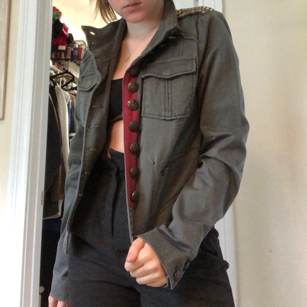 Free People Military Jacket Shrunken Officer